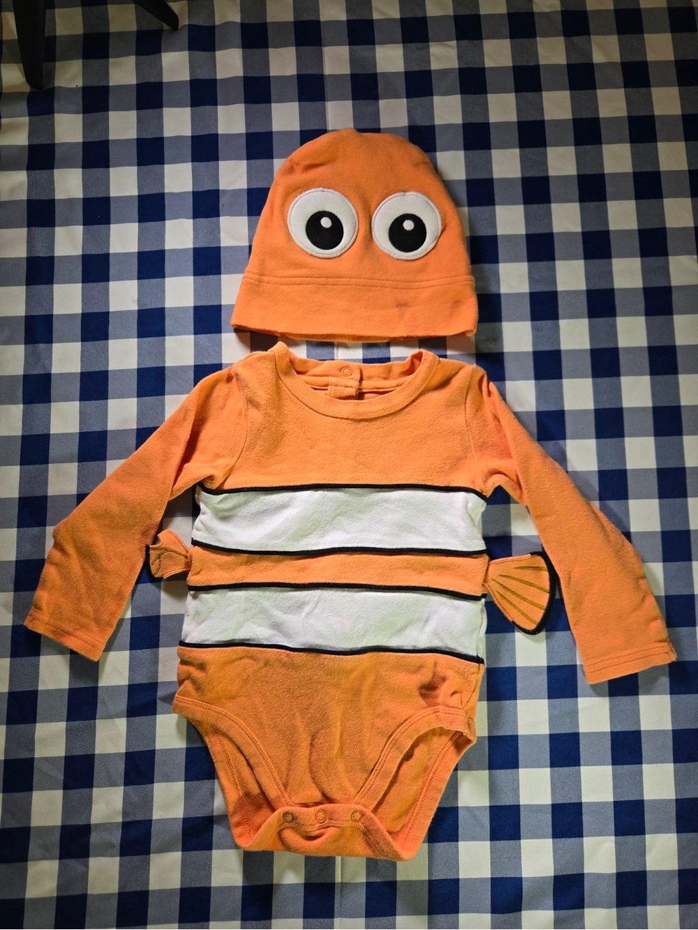 Disney Nemo Halloween Costume Long-Sleeve One-Piece Bodysuit with Eye Beanie